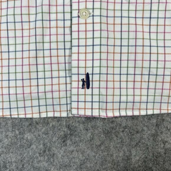 Johnnie-O Prep-formance Shirt Mens XL Checkered Plaid Button Down Flaw - Picture 4 of 13